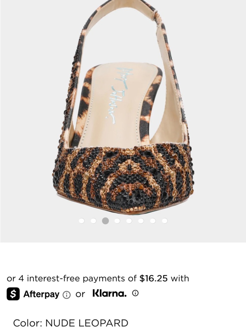 Betsey Johnson Nude Leopard Sequin Slingback Heels